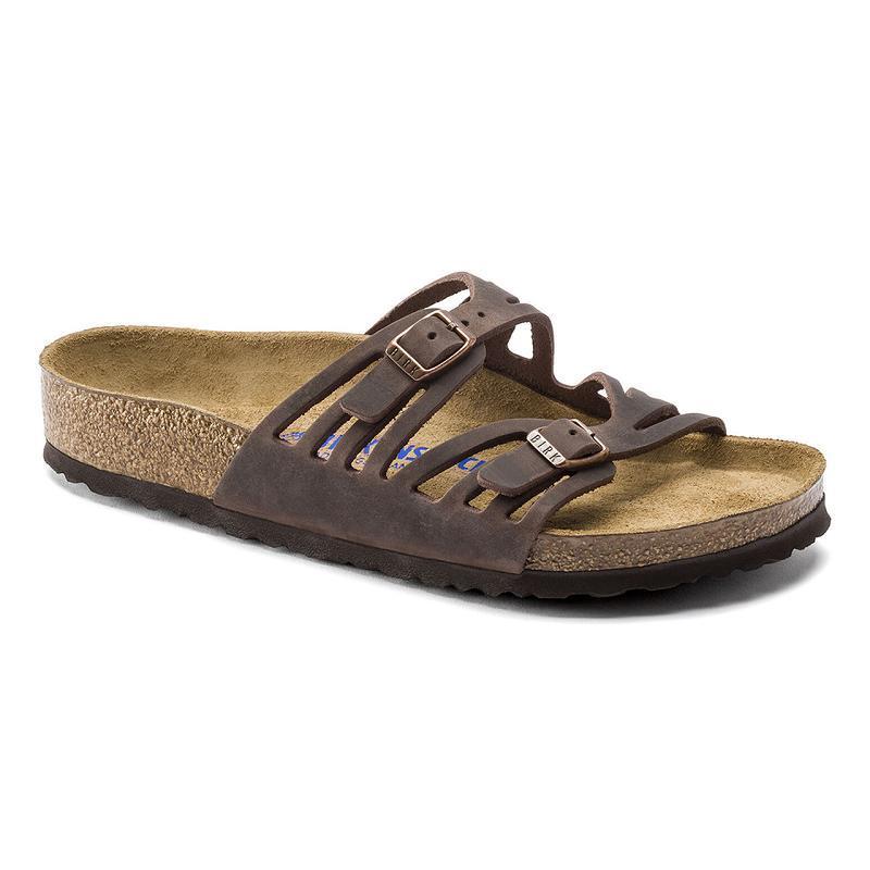 Birkenstock Granada Soft Footbed Oiled Læder Sandaler Dame Kaffe | DK 344UZG